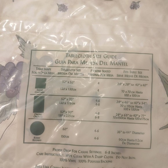 Kane Casual Lifestyles Collection Vinyl Tablecloth Round 60" Purple Fruit NEW - Picture 8 of 8